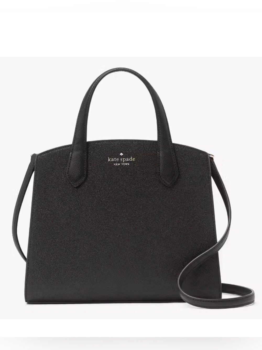 KATE SPADE ♠️ New York 🖤BLACK🖤 GLITTER TINSEL SATCHEL BAG 🌟EUC🌟